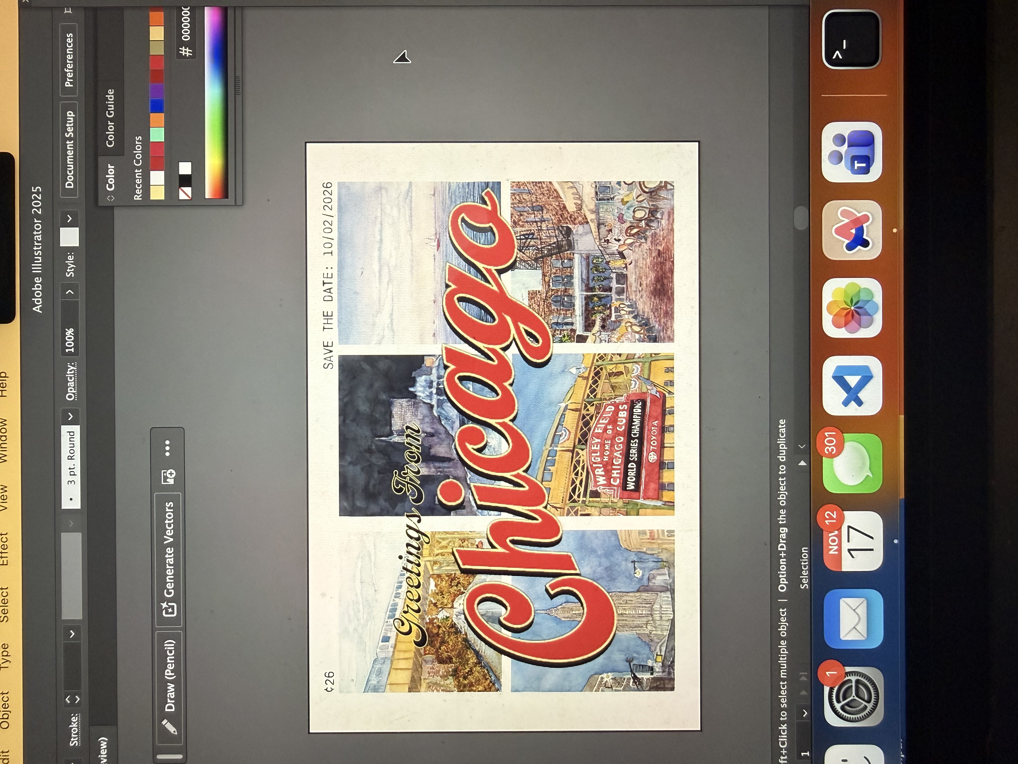 save the date illustrator first draft