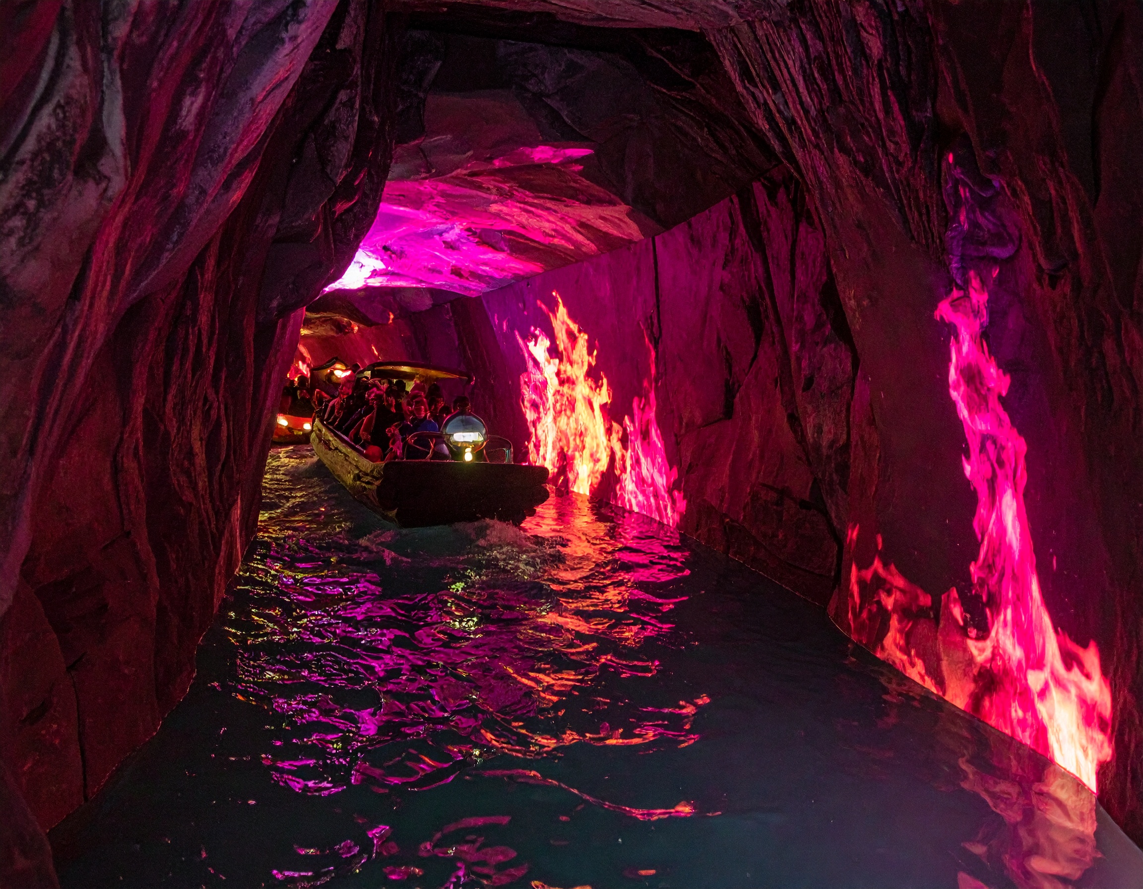 generative ai image of a log ride interacting with fire